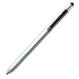 Comprar Bolígrafo multifunción Zoom L104, 5 en 1 (bolígrafos negro y rojo, portaminas 0,5mm, goma + stylus) color plateado