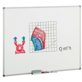 Comprar Pizarra blanca  mural estratificada no magnética marco aluminio 60x90cm