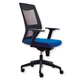 Comprar Silla de oficina Korn mecanismo basculante con brazos y soporte lumbar regulables. Respaldo en malla negra y asiento tapizado 1 negro