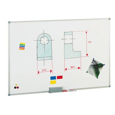 Comprar Pizarra blanca  mural Faibo   mural Faibo  acero lacado marco aluminio con cajetín 120x200 cm
